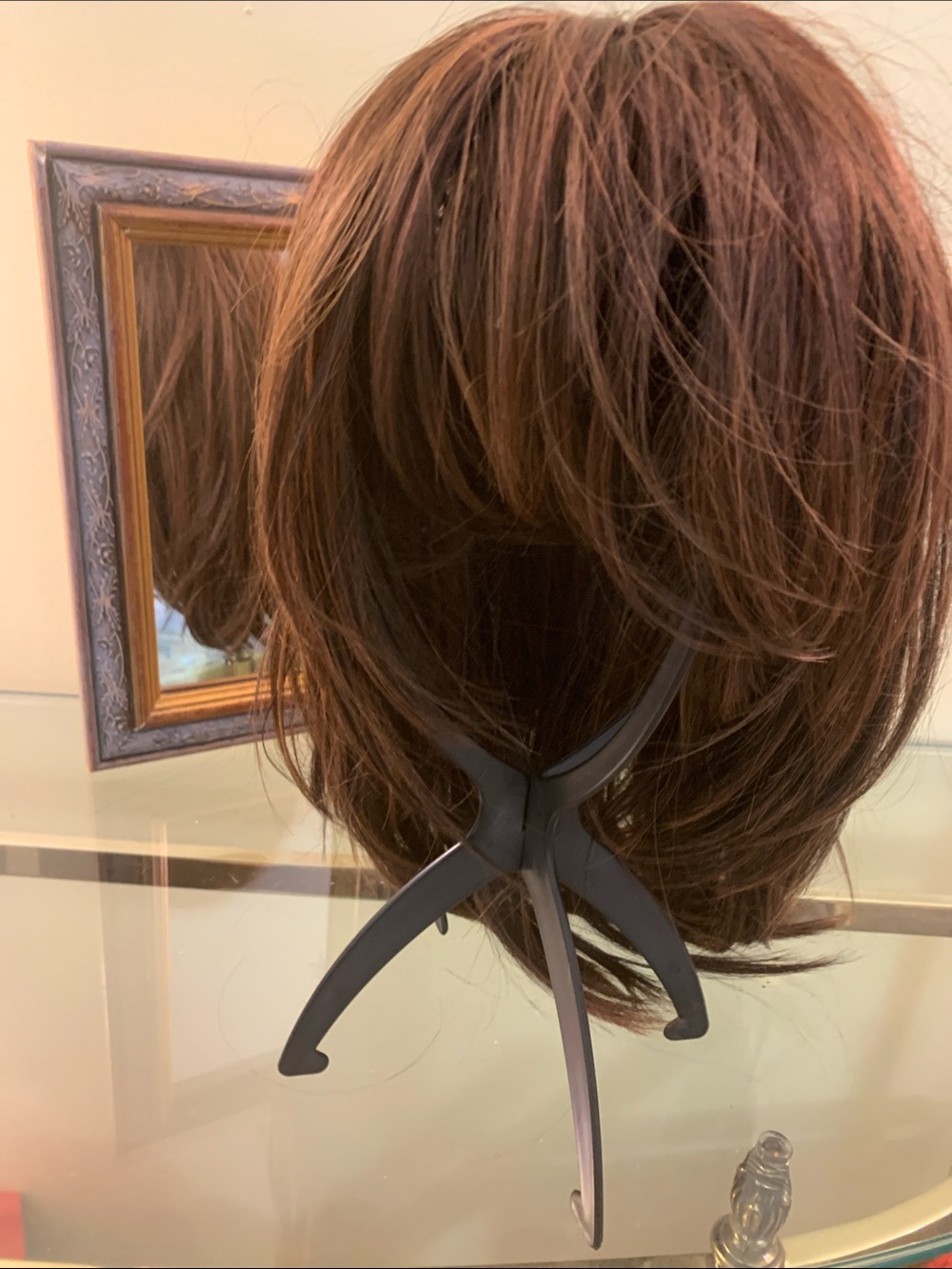 Short Layered Women's Synthetic Wig in Chestnut Brown